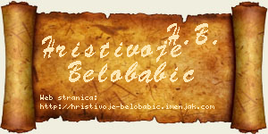Hristivoje Belobabić vizit kartica